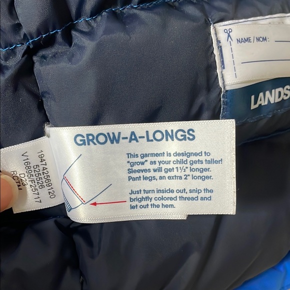 Lands' End Kids Blue Puffer Jacket - Picture 4 of 8